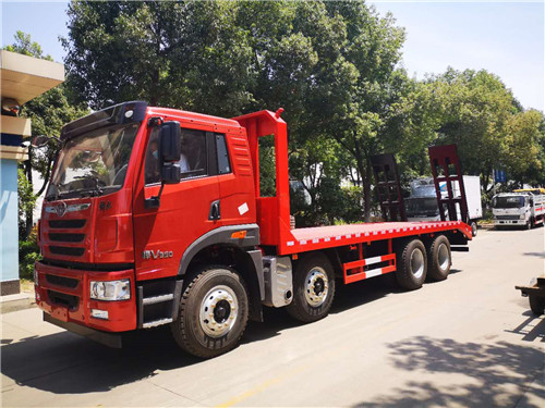 江西客戶自提國五解放悍威前四后八平板運(yùn)輸車圖片參數(shù)配置介紹