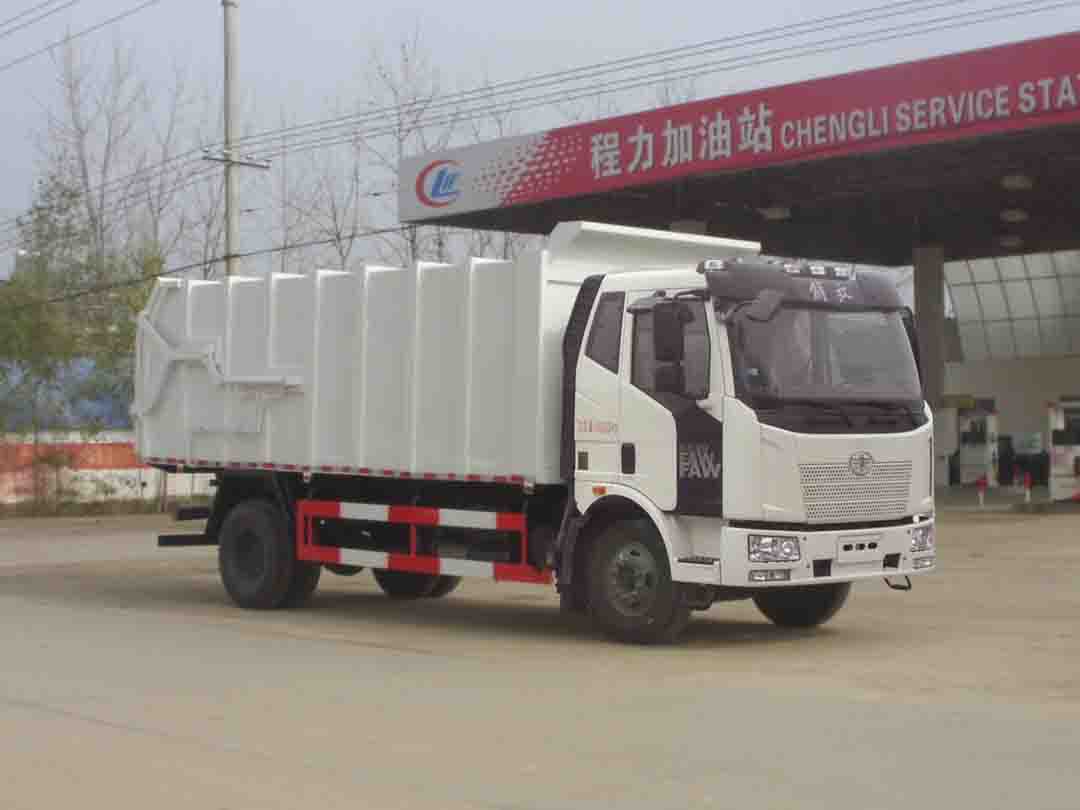 國五解放壓縮式對(duì)接垃圾車